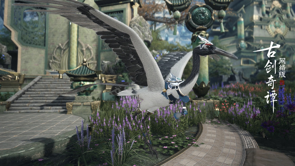 坐骑类型有仙家圣物,仙界灵木,灵鸢和乐器,飞行翅膀,阵营仙鹤和偃甲鸟